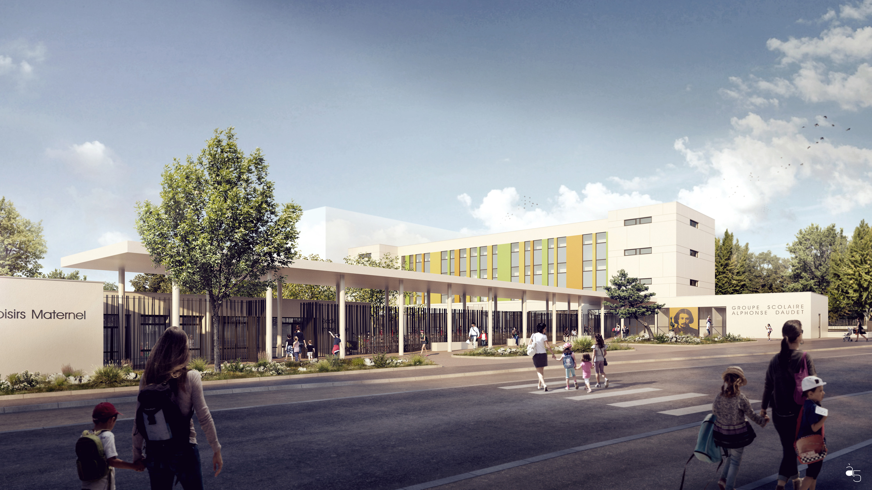 Groupe scolaire Alphonse Daudet Duclos Gaudin Riboulot architectes et associés-3dvisualization-cgi-archiviz-cgarchitect-architecture-renderviz-image de synthèse-architecture