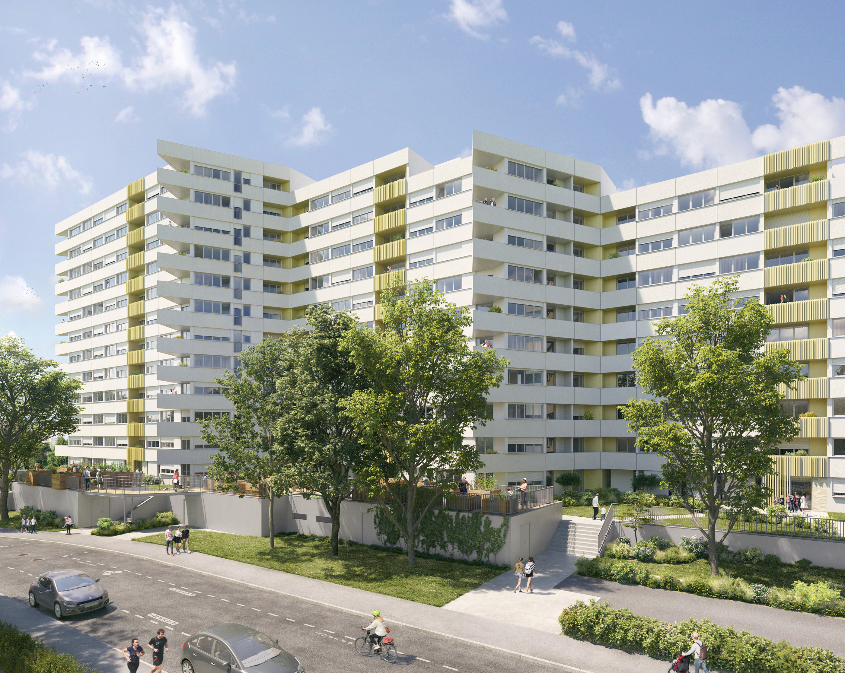 Aura architectes - Nantes - beaulieu2 - résidence réhabilitation - archiviz - image de synthèse - groupe à5