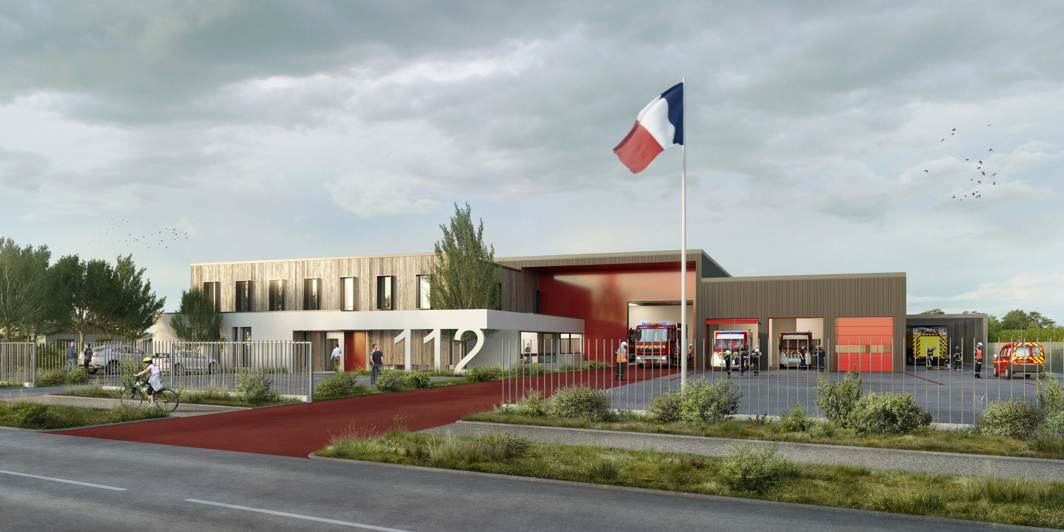 BPG & Associés - pompiers - Concours CIS Sait pierre d'oléron - image 3D - render - archiviz - image de synthèse -CIS Charente