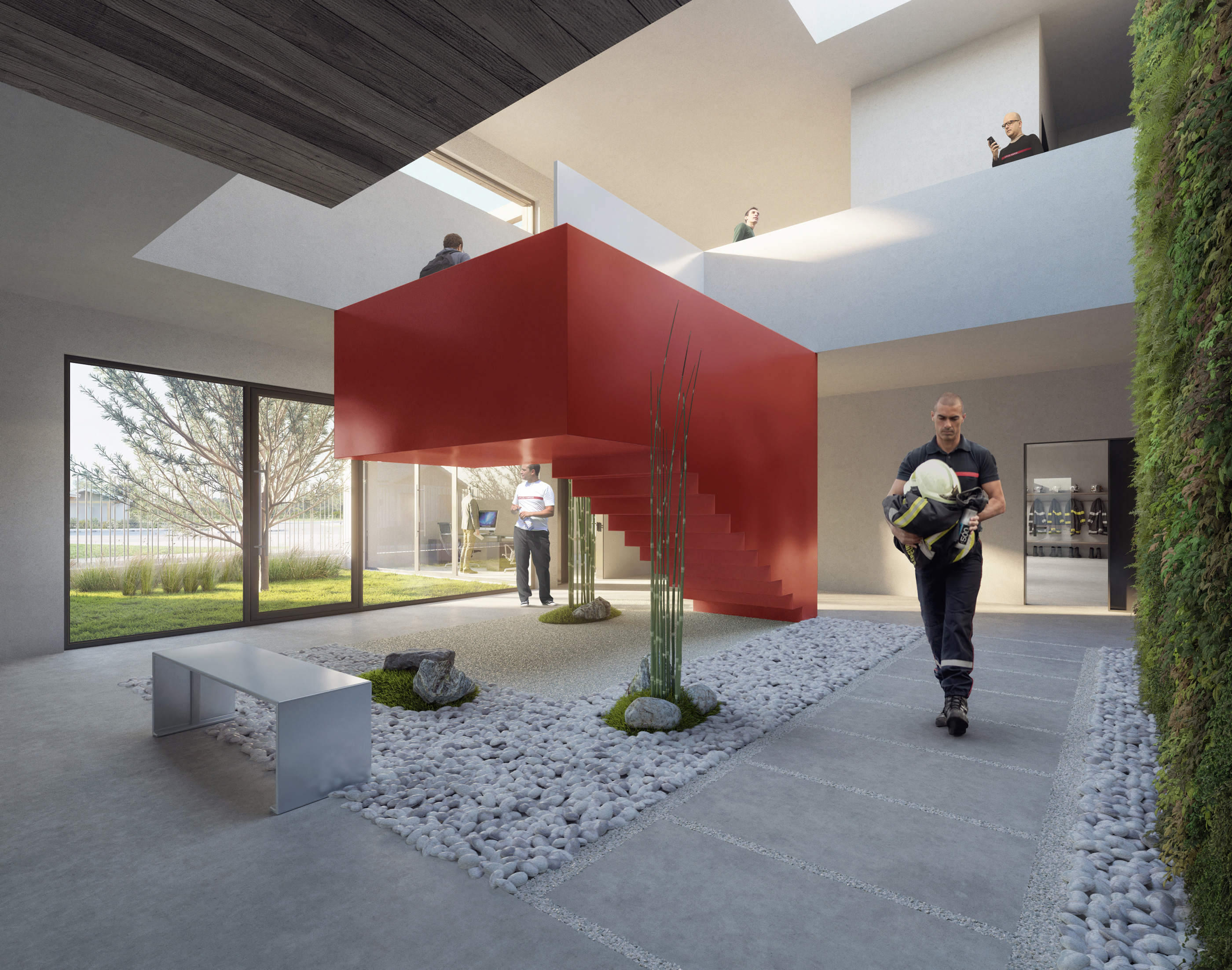 BPG & Associés - pompiers - Concours CIS Sait pierre d'oléron-CIS Charente--image 3D-render-archiviz-image de synthèse-architecture-archi-archiviz-photoshop-cgtop-3D-cgartist-archdaily-architecturecompetition-allofrender-whatarender