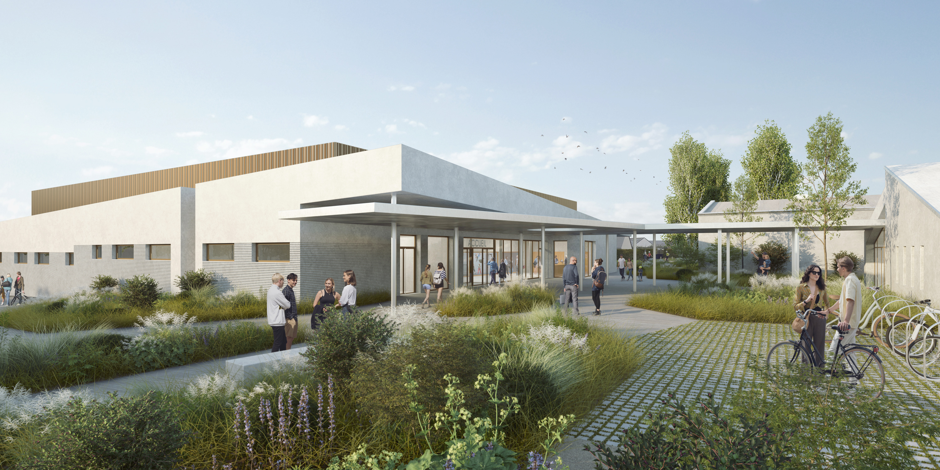 image 3D-render-archiviz-image de synthèse-Maison de santé-les marronniers-architecture-archi-archiviz-photoshop-cgtop-3D-cgartist-archdaily-architecturecompetition-allofrender-whatarender-complex sportif-villevéque-AURA architectes- nantes