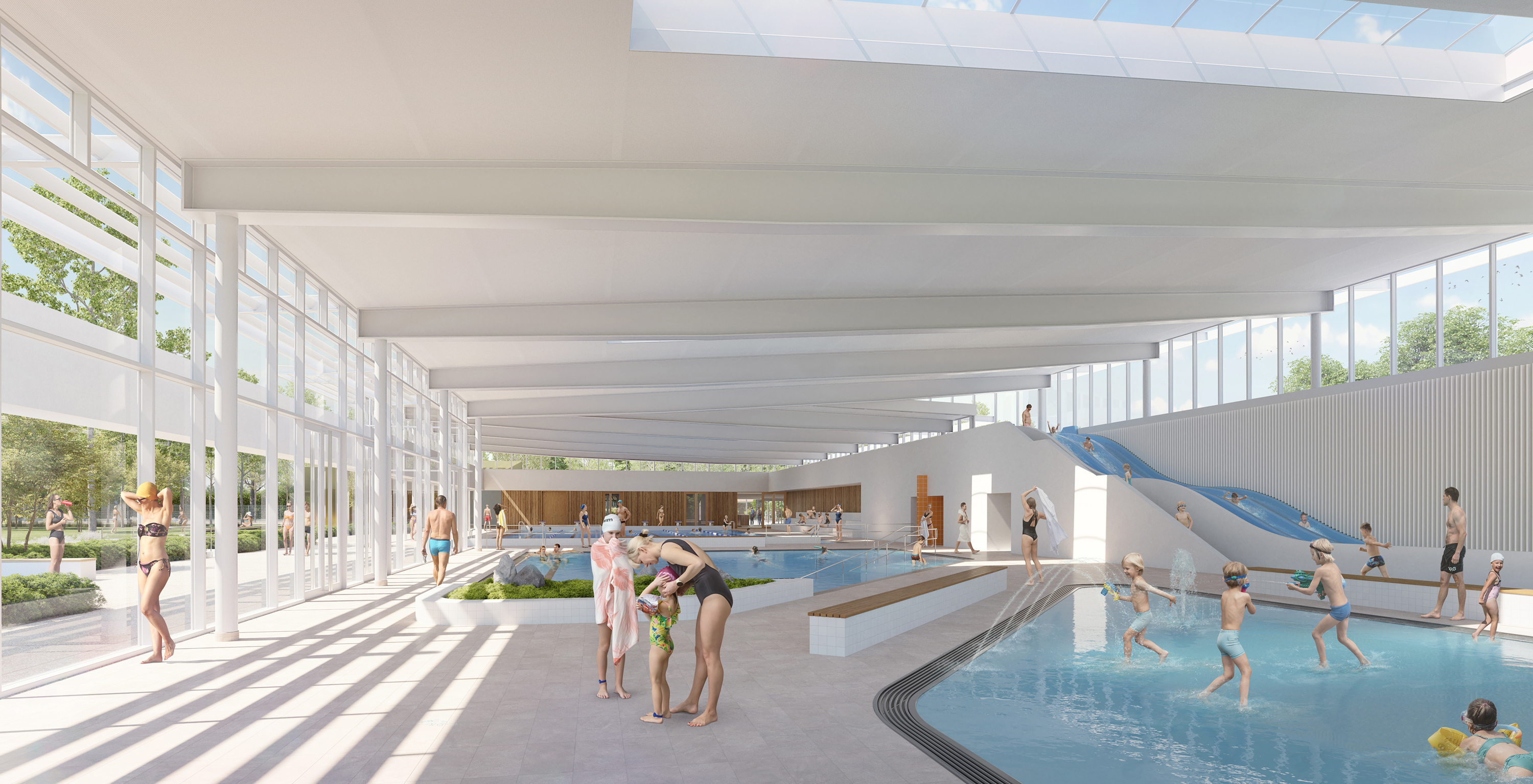 image 3D-render-archiviz-image de synthèse-architecture-archi-archiviz-photoshop-cgtop-3D-cgartist-archdaily-architecturecompetition-allofrender-whatarender-complex sportif-les hauts de rouen-centre aquatique rouen-ARCOS B-projet lauréat-architecture-2023-piscine-