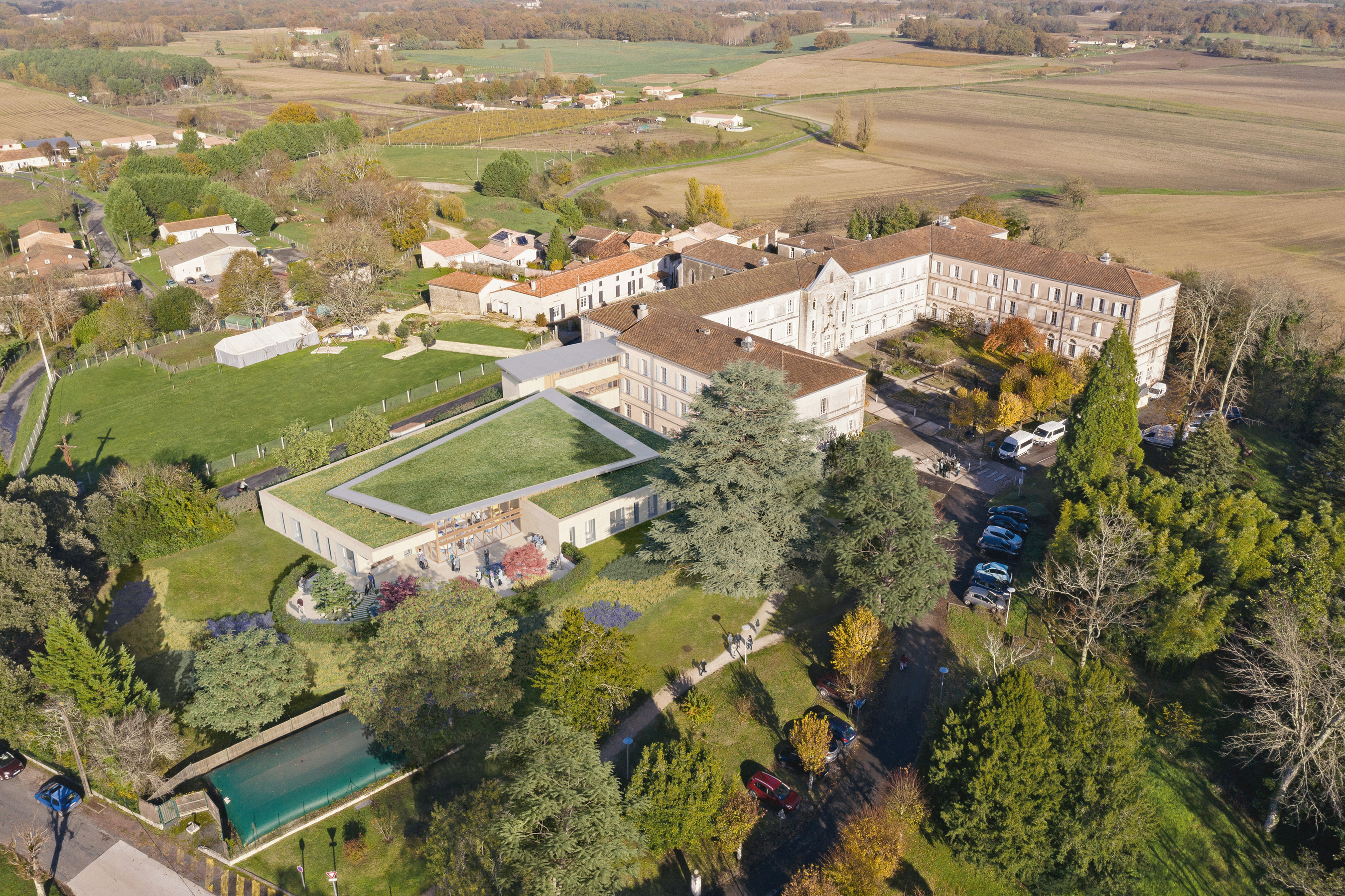 DUCLOS Architectes-Riboulot-Kester-image 3D-render-archiviz-image de synthèse-Maison de santé-les marronniers-architecture-archi-archiviz-photoshop-cgtop-3D-cgartist-archdaily-architecturecompetition-allofrender-whatarender